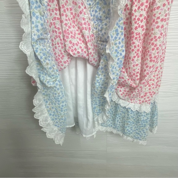 Stellah Womens Smocked Ruffle Mini Dress, Blue - Picture 7 of 9